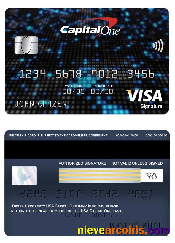 USA Capital One bank visa signature card
